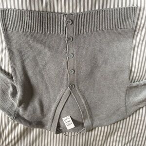 Caslon Light Gray Button-Up Cardigan